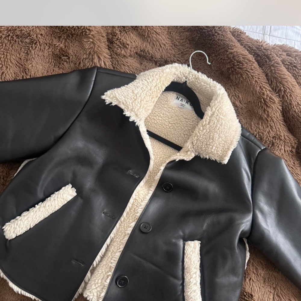 Stylish Black and Cream Teddy Jacket